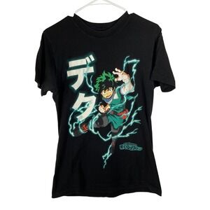 My Hero Academia Deku Izuku Midoriya Graphic T-Shirt Black Mens M Funimation